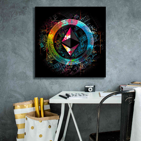 Image of 'Ethereum Crypto Power' by Epic Portfolio Giclee Canvas Wall Art,26 x 26