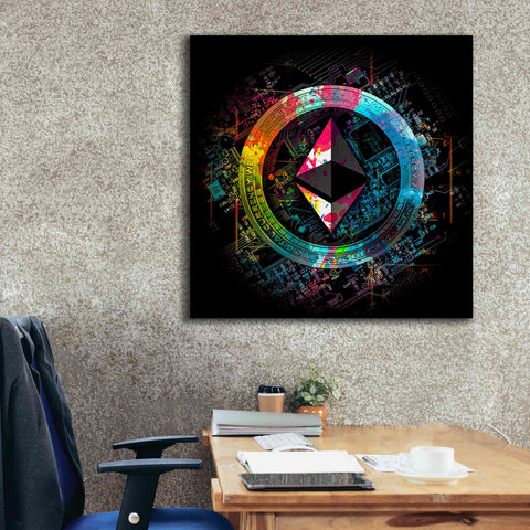 Image of 'Ethereum Crypto Power' by Epic Portfolio Giclee Canvas Wall Art,37 x 37