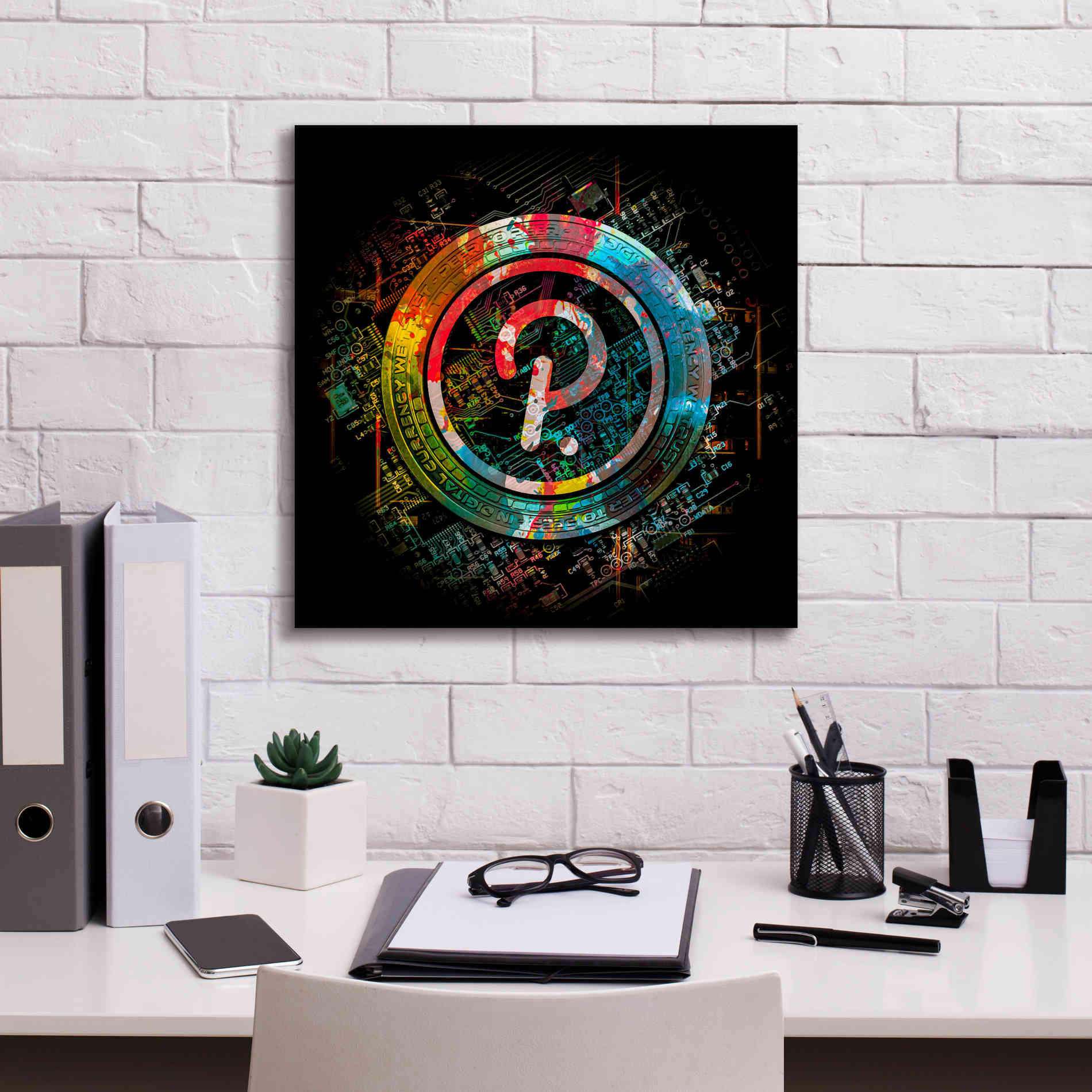 'Polkadot Crypto Power' by Epic Portfolio Giclee Canvas Wall Art,18 x 18