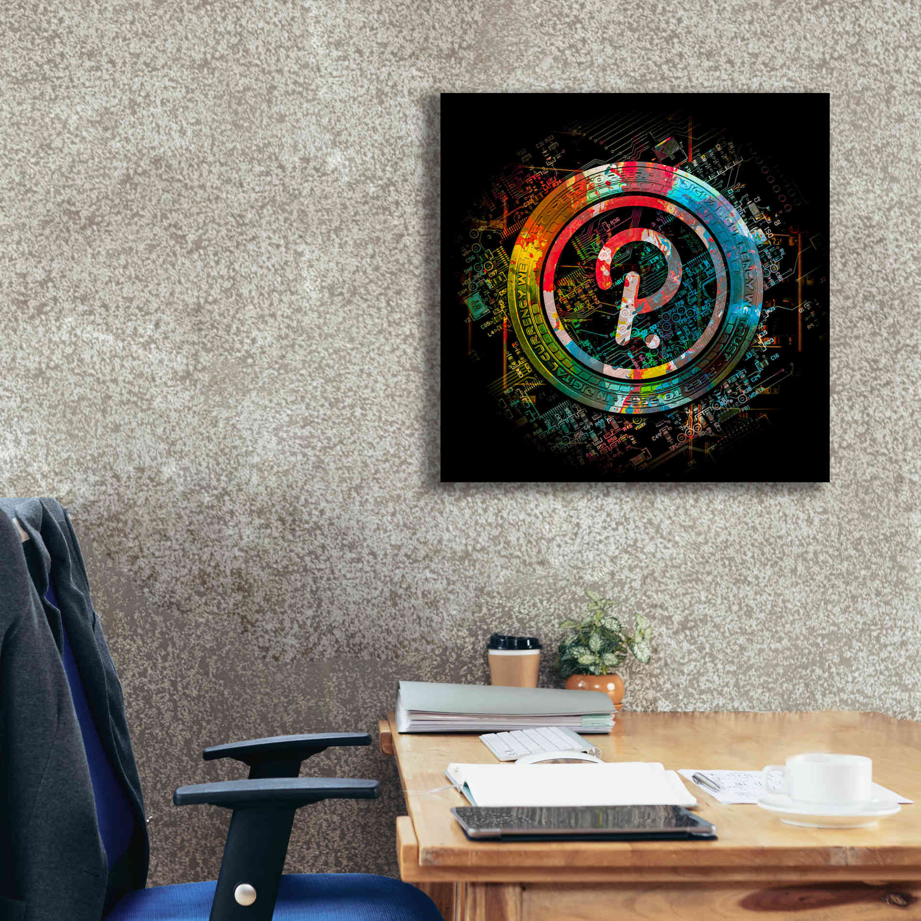 'Polkadot Crypto Power' by Epic Portfolio Giclee Canvas Wall Art,26 x 26
