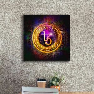 'Tezos Crypto Halo' by Epic Portfolio Giclee Canvas Wall Art,18 x 18