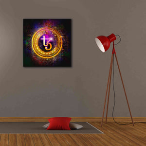 'Tezos Crypto Halo' by Epic Portfolio Giclee Canvas Wall Art,26 x 26