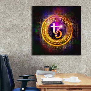 'Tezos Crypto Halo' by Epic Portfolio Giclee Canvas Wall Art,37 x 37