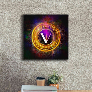 'Vechain Crypto Halo' by Epic Portfolio Giclee Canvas Wall Art,18 x 18
