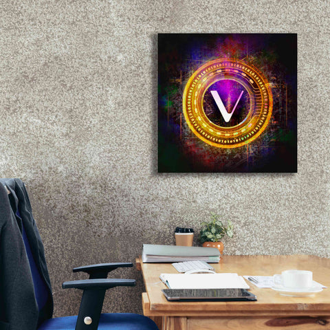 Image of 'Vechain Crypto Halo' by Epic Portfolio Giclee Canvas Wall Art,26 x 26