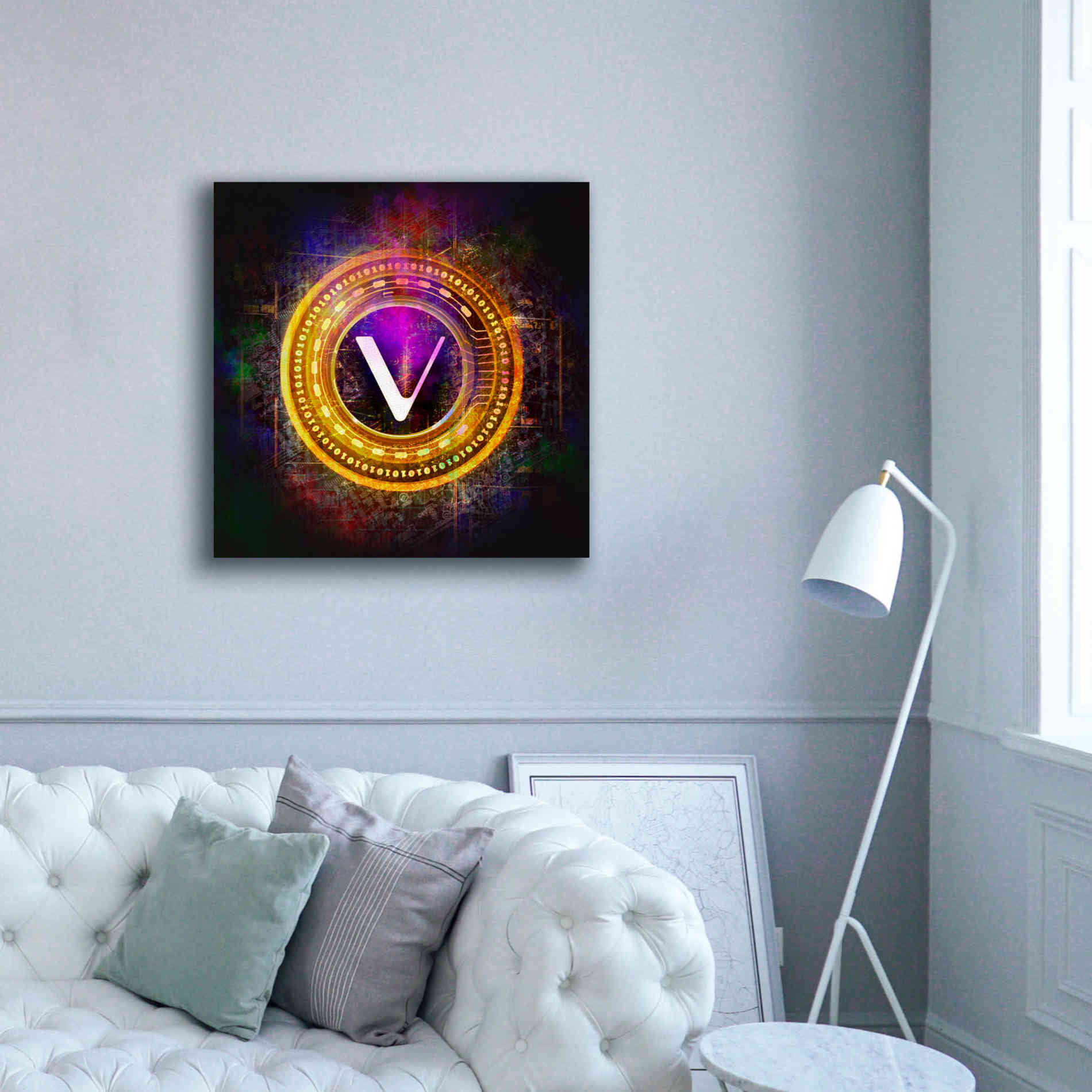 'Vechain Crypto Halo' by Epic Portfolio Giclee Canvas Wall Art,37 x 37