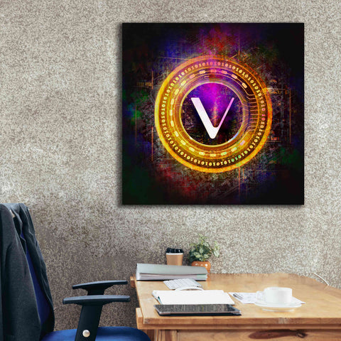 Image of 'Vechain Crypto Halo' by Epic Portfolio Giclee Canvas Wall Art,37 x 37