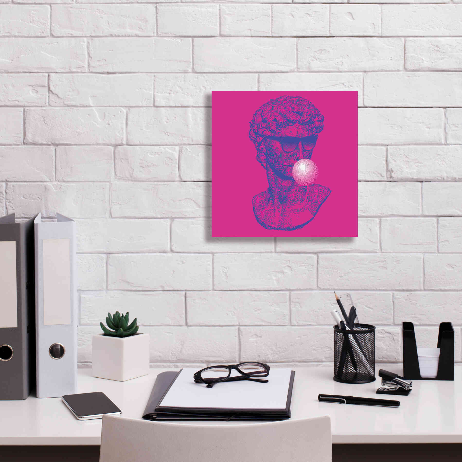 'Michelangelos Pixel David' by Epic Portfolio, Canvas Wall Art,12x12