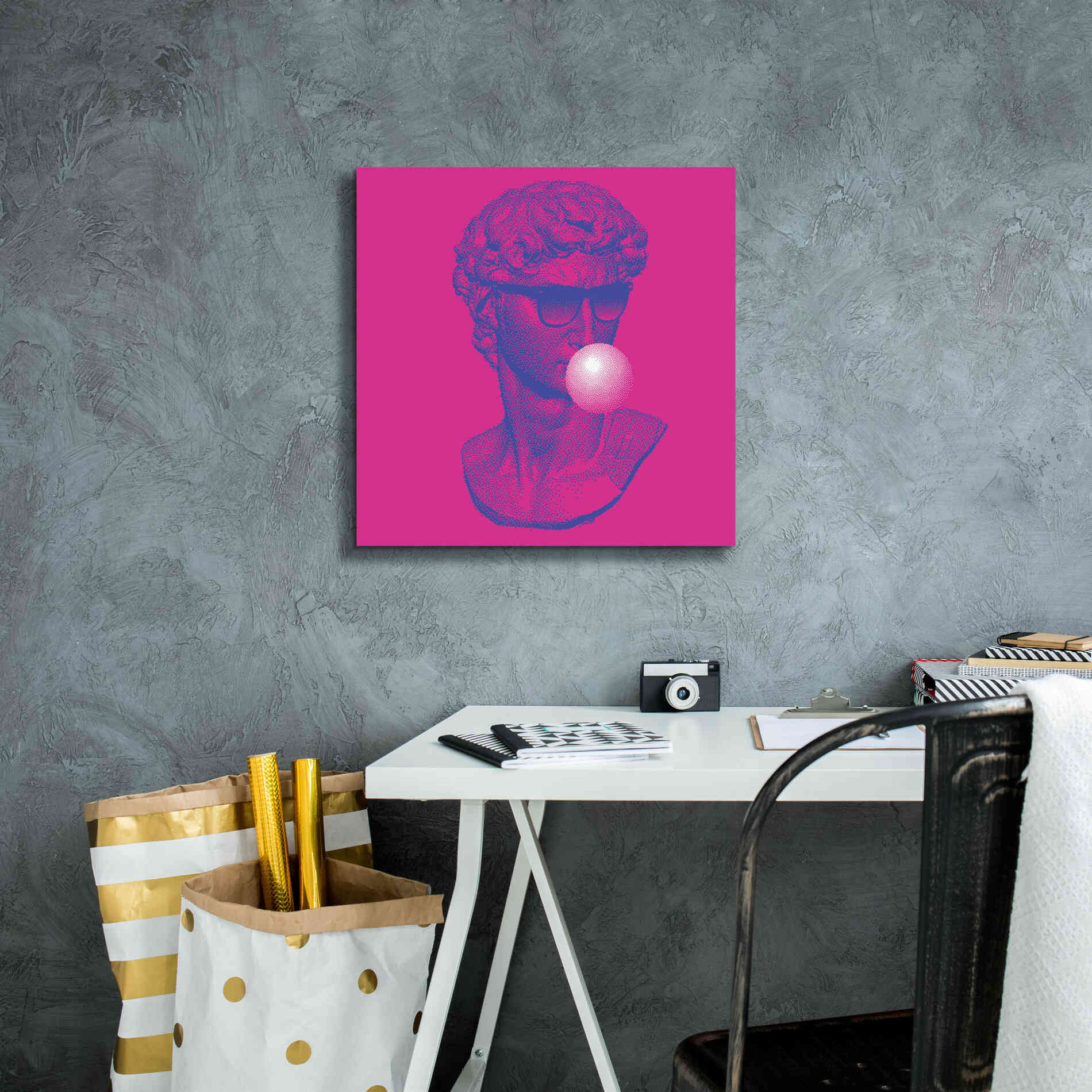 'Michelangelos Pixel David' by Epic Portfolio, Canvas Wall Art,18x18