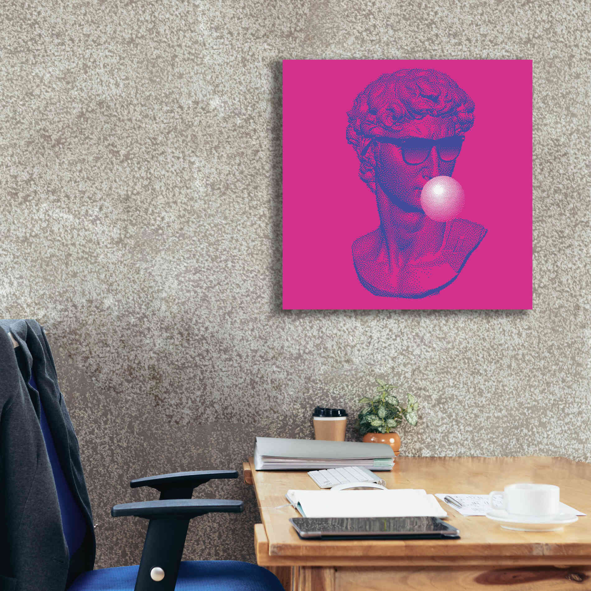 'Michelangelos Pixel David' by Epic Portfolio, Canvas Wall Art,26x26