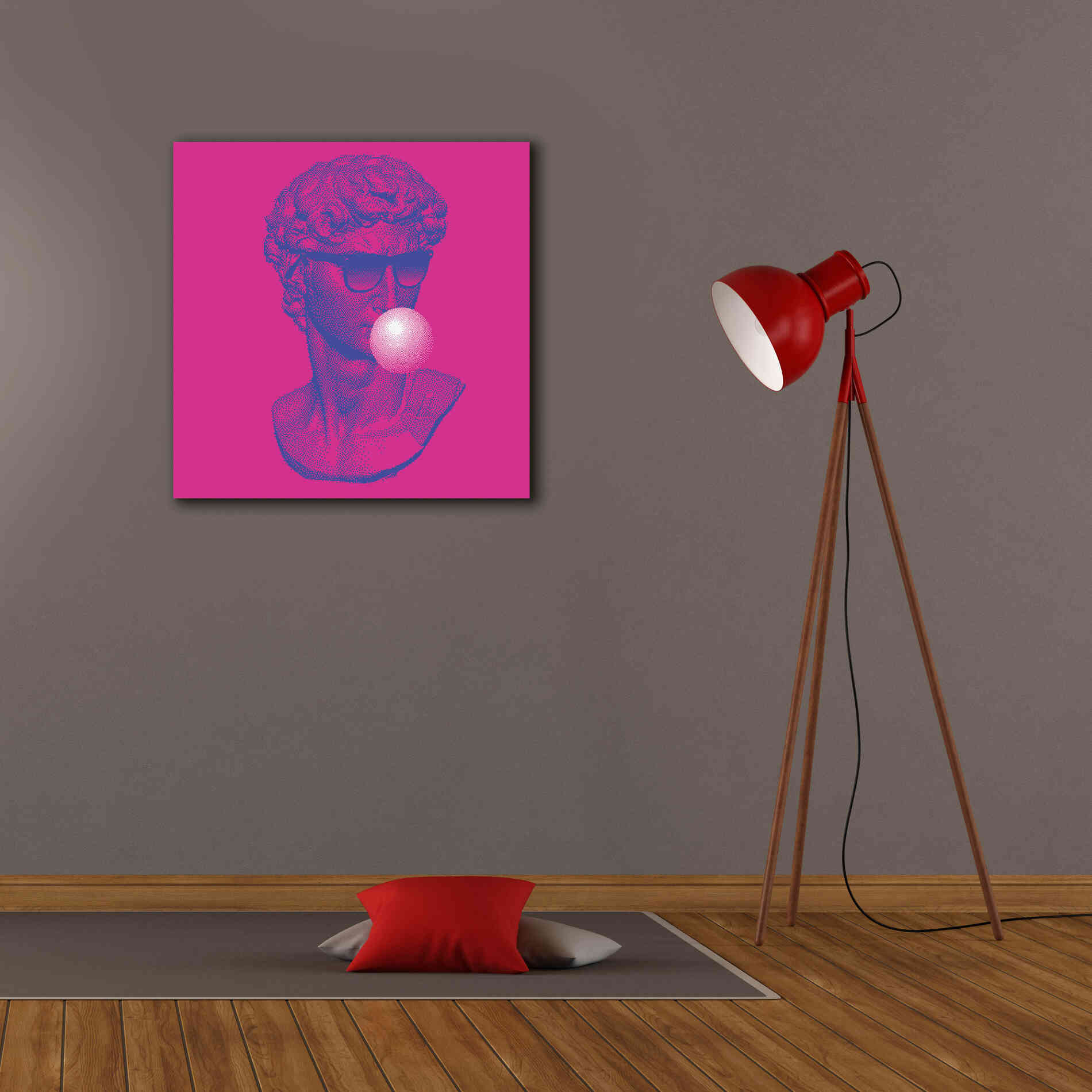 'Michelangelos Pixel David' by Epic Portfolio, Canvas Wall Art,26x26