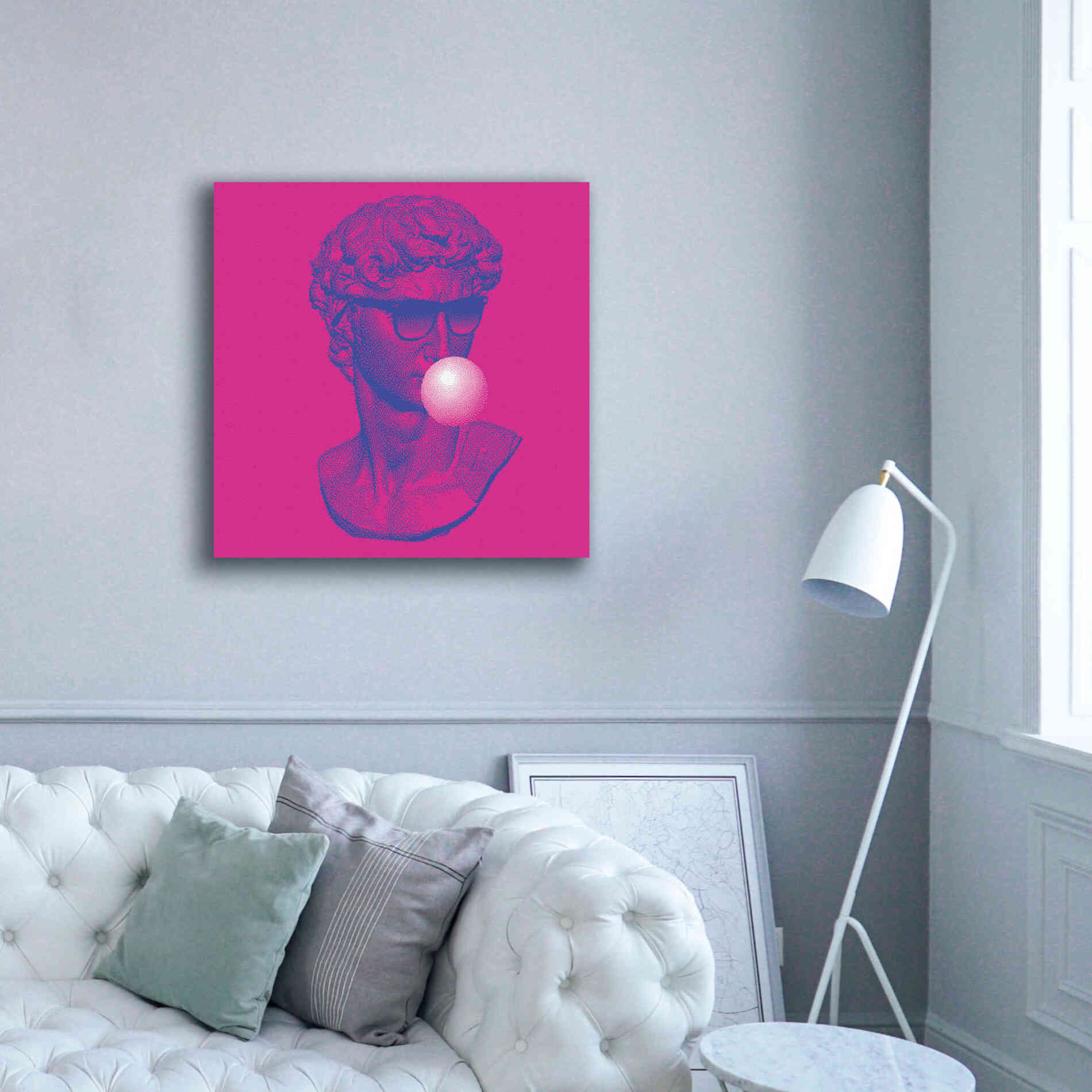 'Michelangelos Pixel David' by Epic Portfolio, Canvas Wall Art,37x37