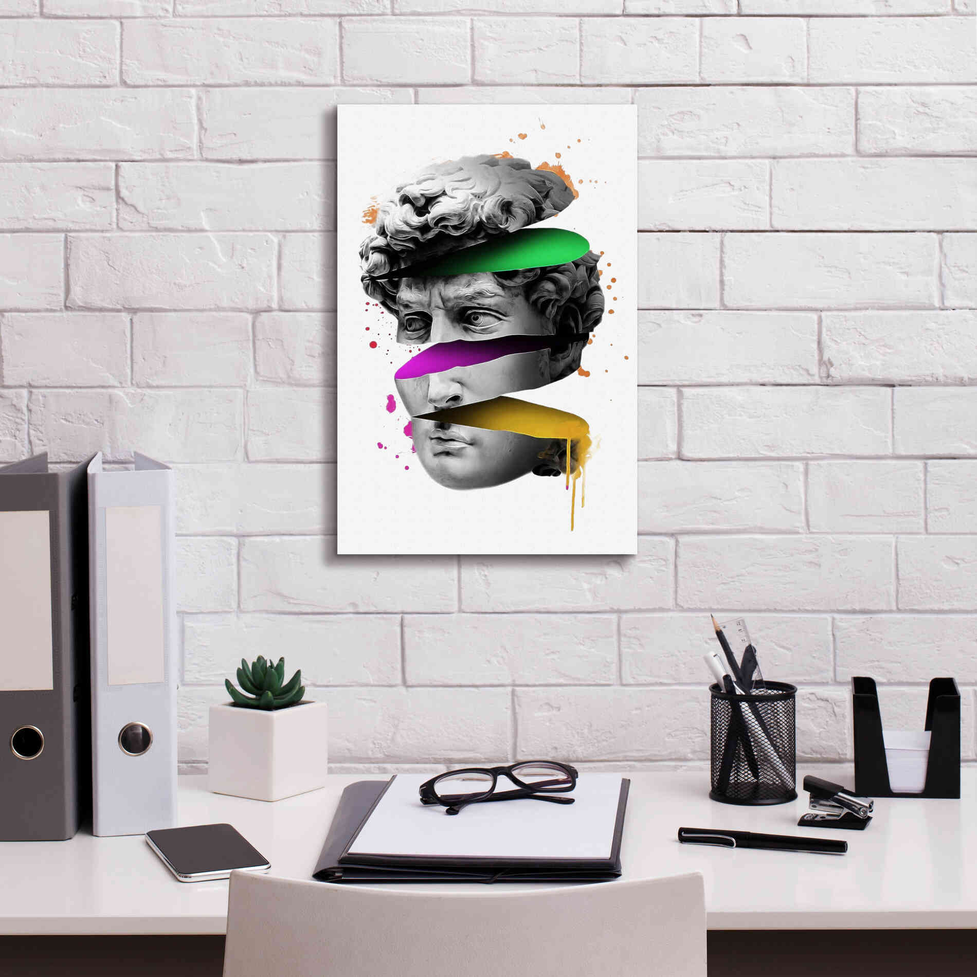 'Michelangelo David Sliced' by Epic Portfolio, Canvas Wall Art,12x18