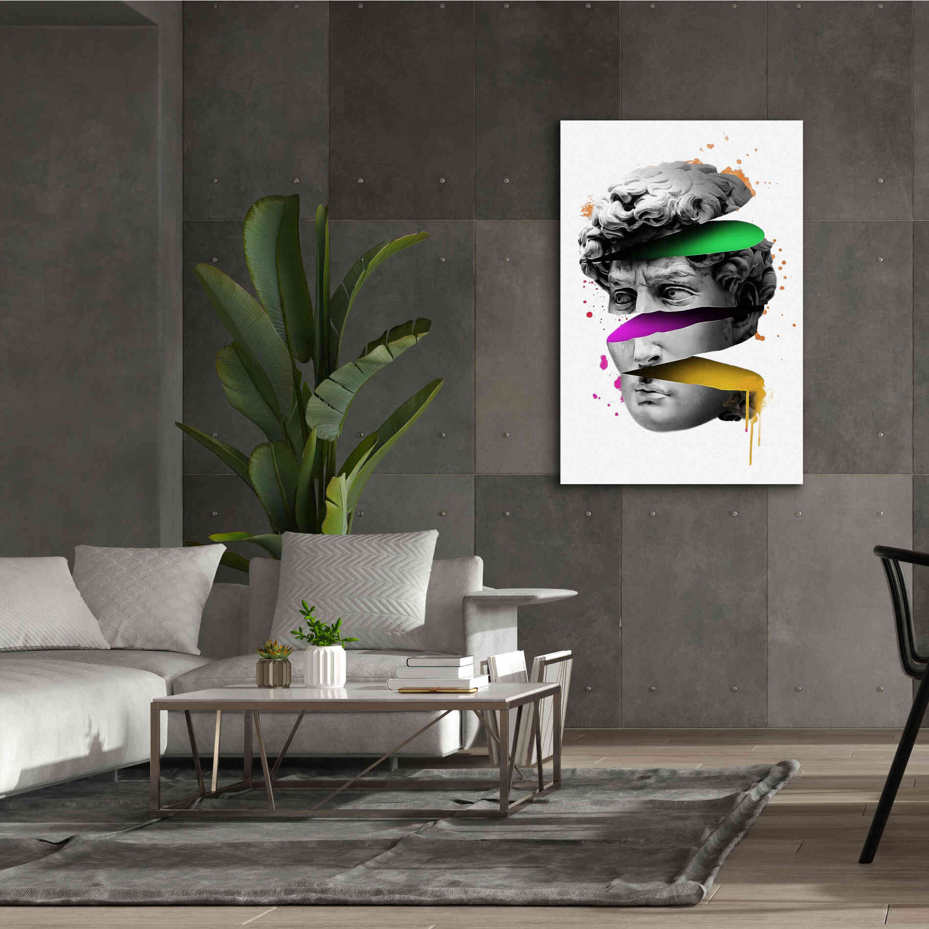 'Michelangelo David Sliced' by Epic Portfolio, Canvas Wall Art,40x60
