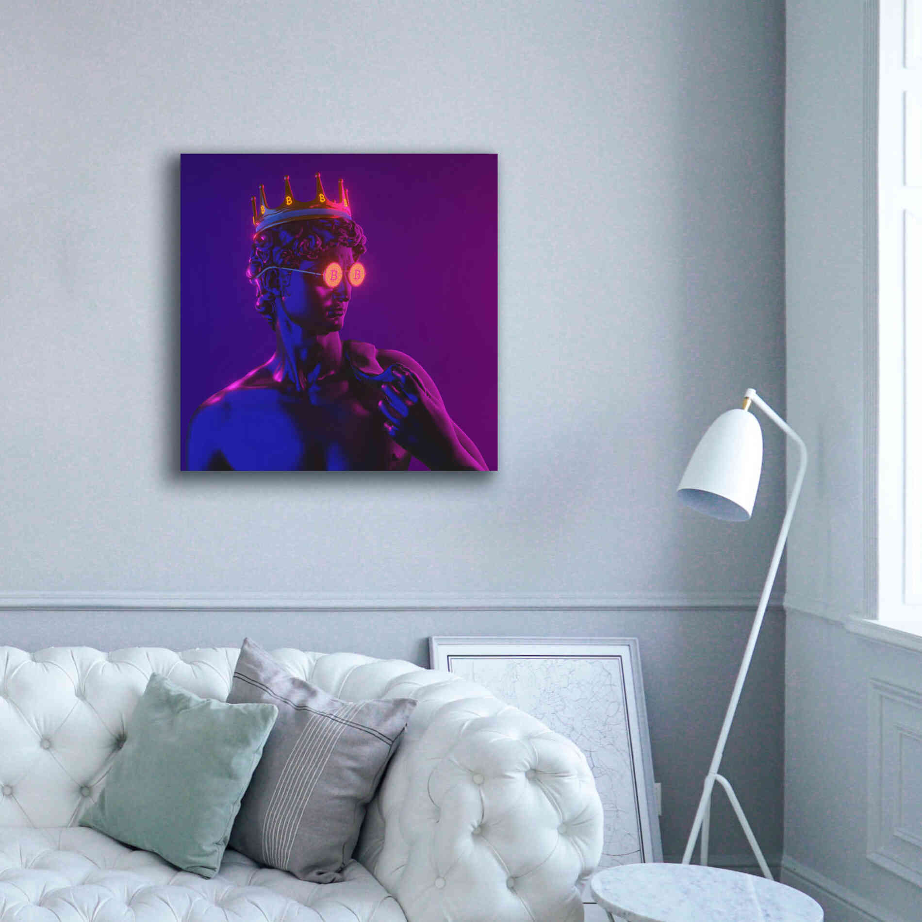 'Michelangelo Bitcoin David' by Epic Portfolio, Canvas Wall Art,37x37