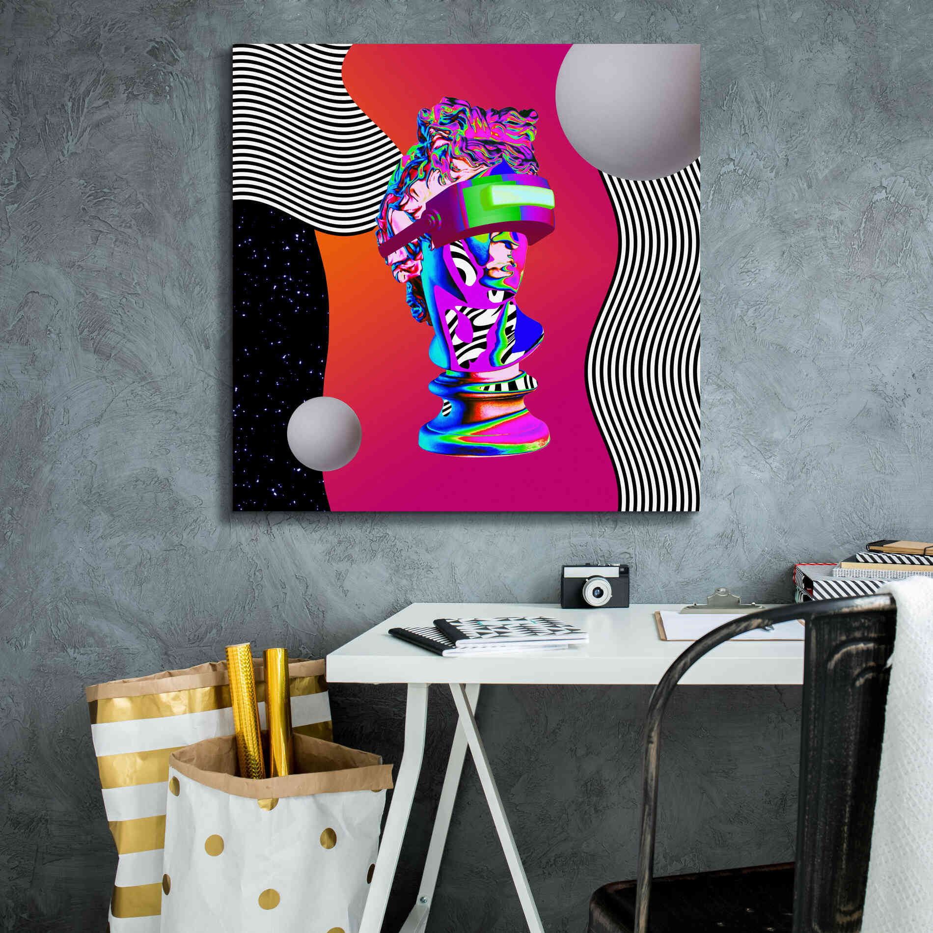 'Cyberpunk David ' by Epic Portfolio, Canvas Wall Art,26x26