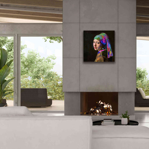 Image of 'Colorful Girl with a Pearl Earring' by Epic Portfolio, Giclee Canvas Wall Art,26x26