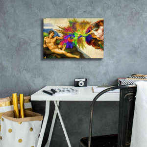 'Michelangelo - Creation of Adam Colorful I' by Epic Art Portfolio, Canvas Wall Art,18x12