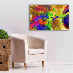 'Michelangelo - Creation of Adam Colorful II' by Epic Art Portfolio, Canvas Wall Art,40x26