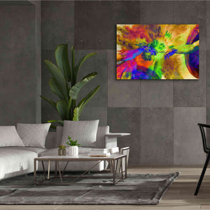 'Michelangelo - Creation of Adam Colorful II' by Epic Art Portfolio, Canvas Wall Art,60x40