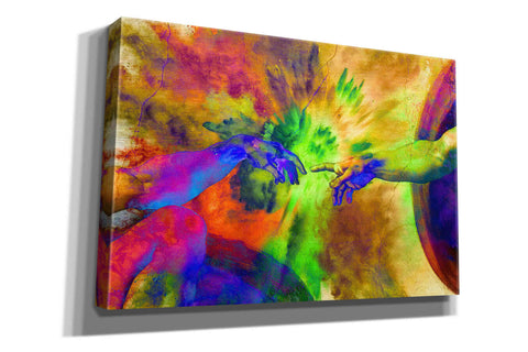 Image of 'Michelangelo - Creation of Adam Colorful II' by Epic Art Portfolio, Canvas Wall Art