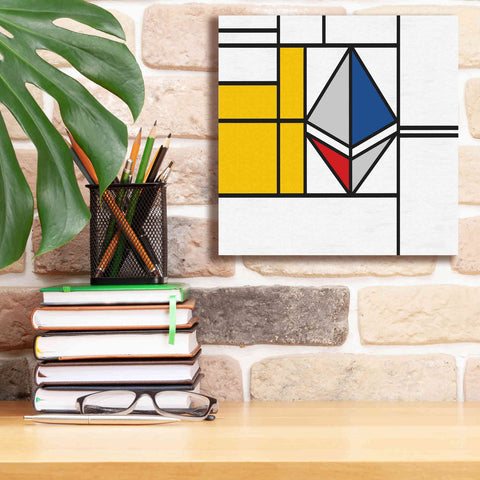 Image of 'Mondrian 3937 Ethereum Crypto Art-01' by Epic Portfolio, Giclee Canvas Wall Art,12x12