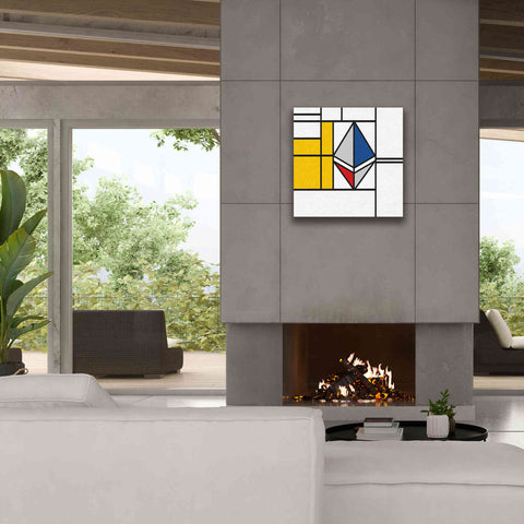 Image of 'Mondrian 3937 Ethereum Crypto Art-01' by Epic Portfolio, Giclee Canvas Wall Art,26x26