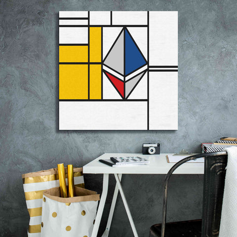 Image of 'Mondrian 3937 Ethereum Crypto Art-01' by Epic Portfolio, Giclee Canvas Wall Art,26x26