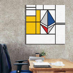 'Mondrian 3937 Ethereum Crypto Art-01' by Epic Portfolio, Giclee Canvas Wall Art,37x37