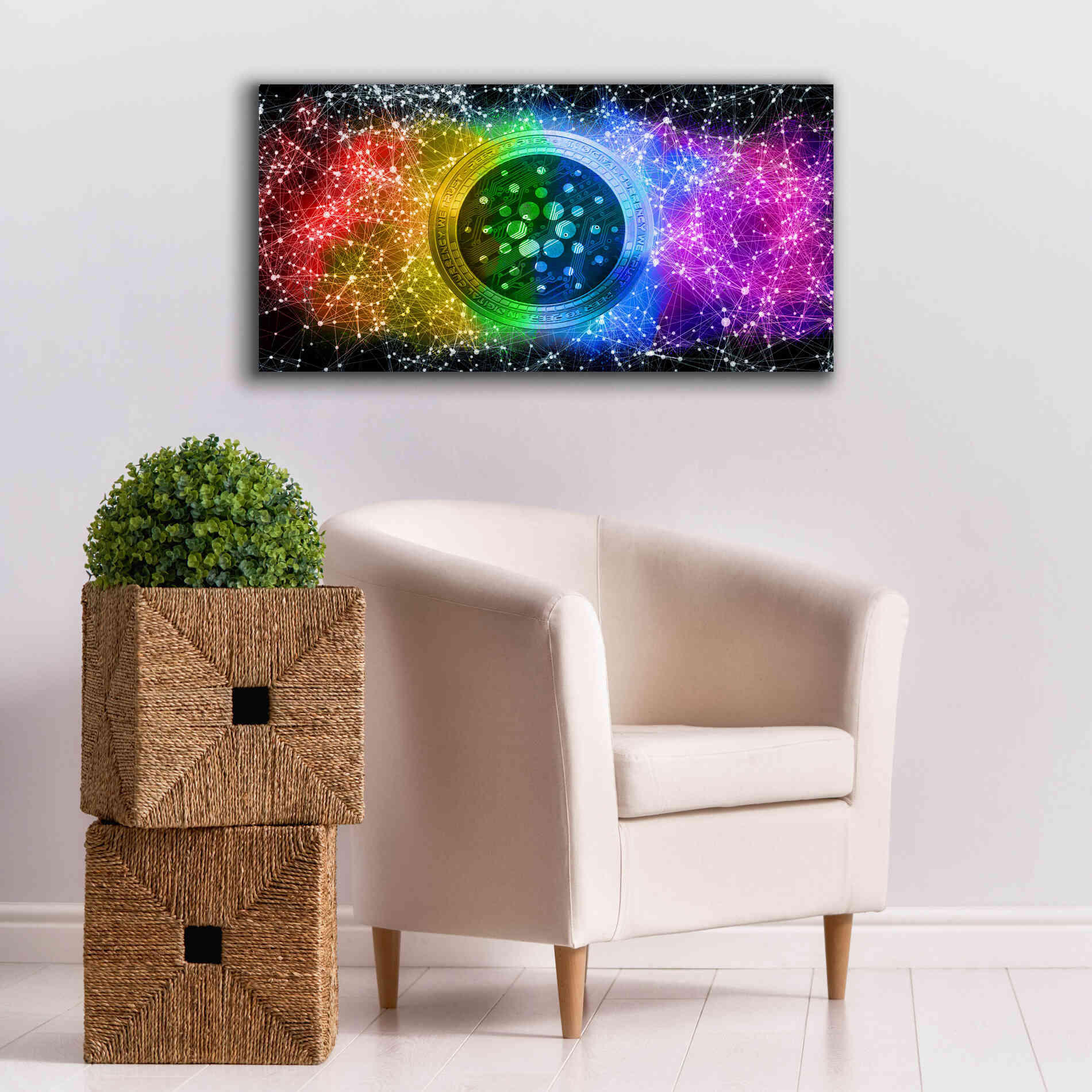 'Ada Cardano Crypto Constalation' by Epic Portfolio, Giclee Canvas Wall Art,40x20