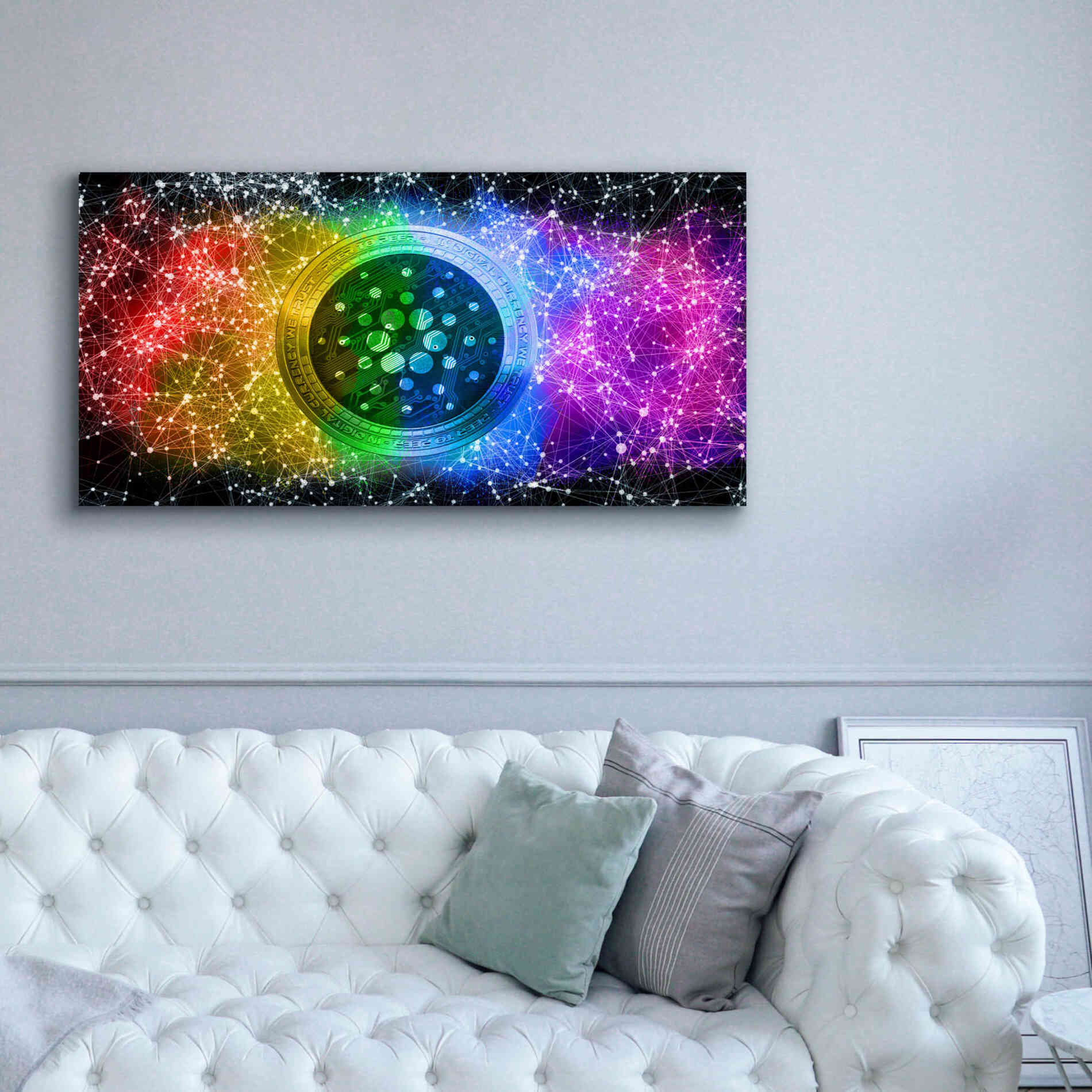 'Ada Cardano Crypto Constalation' by Epic Portfolio, Giclee Canvas Wall Art,60x30