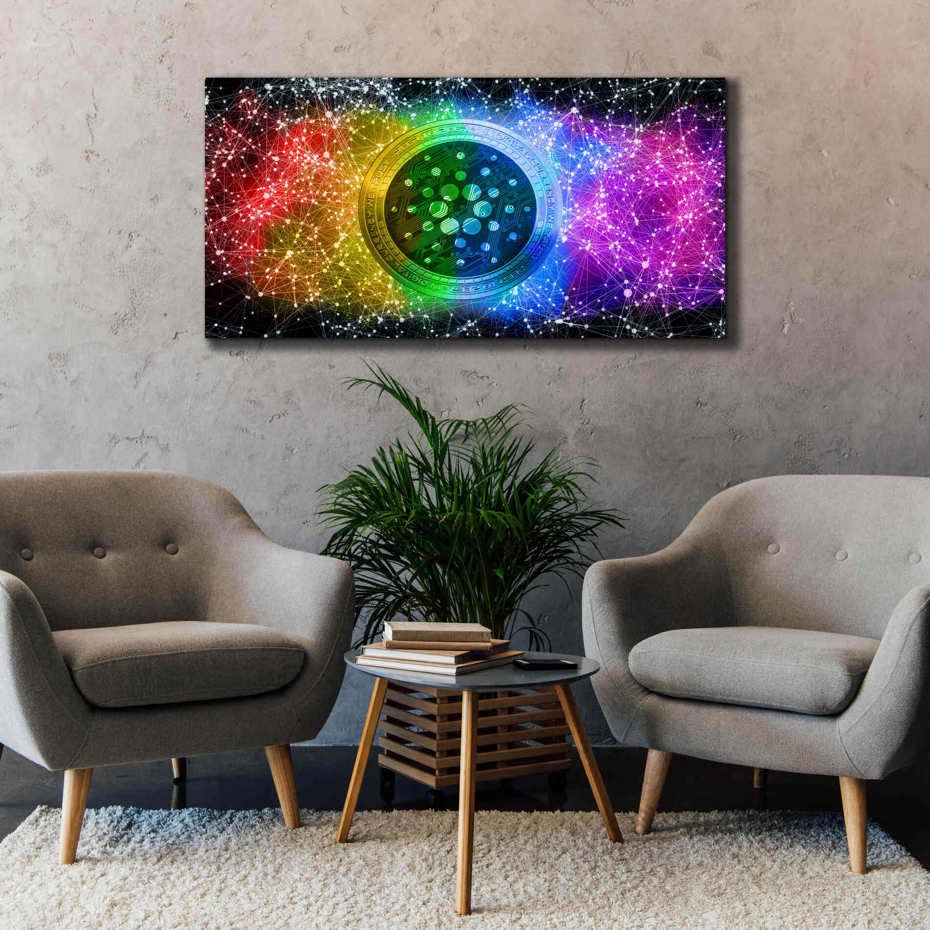 'Ada Cardano Crypto Constalation' by Epic Portfolio, Giclee Canvas Wall Art,60x30