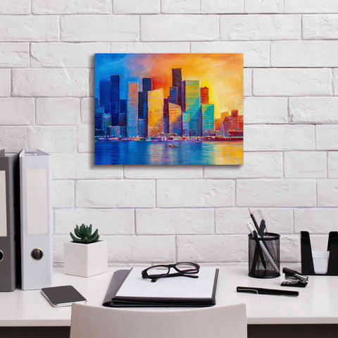 Image of 'Colorful Skyline' by Epic Portfolio, Giclee Canvas Wall Art,16x12