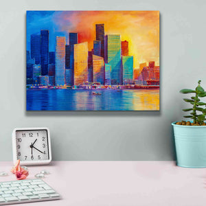 'Colorful Skyline' by Epic Portfolio, Giclee Canvas Wall Art,16x12