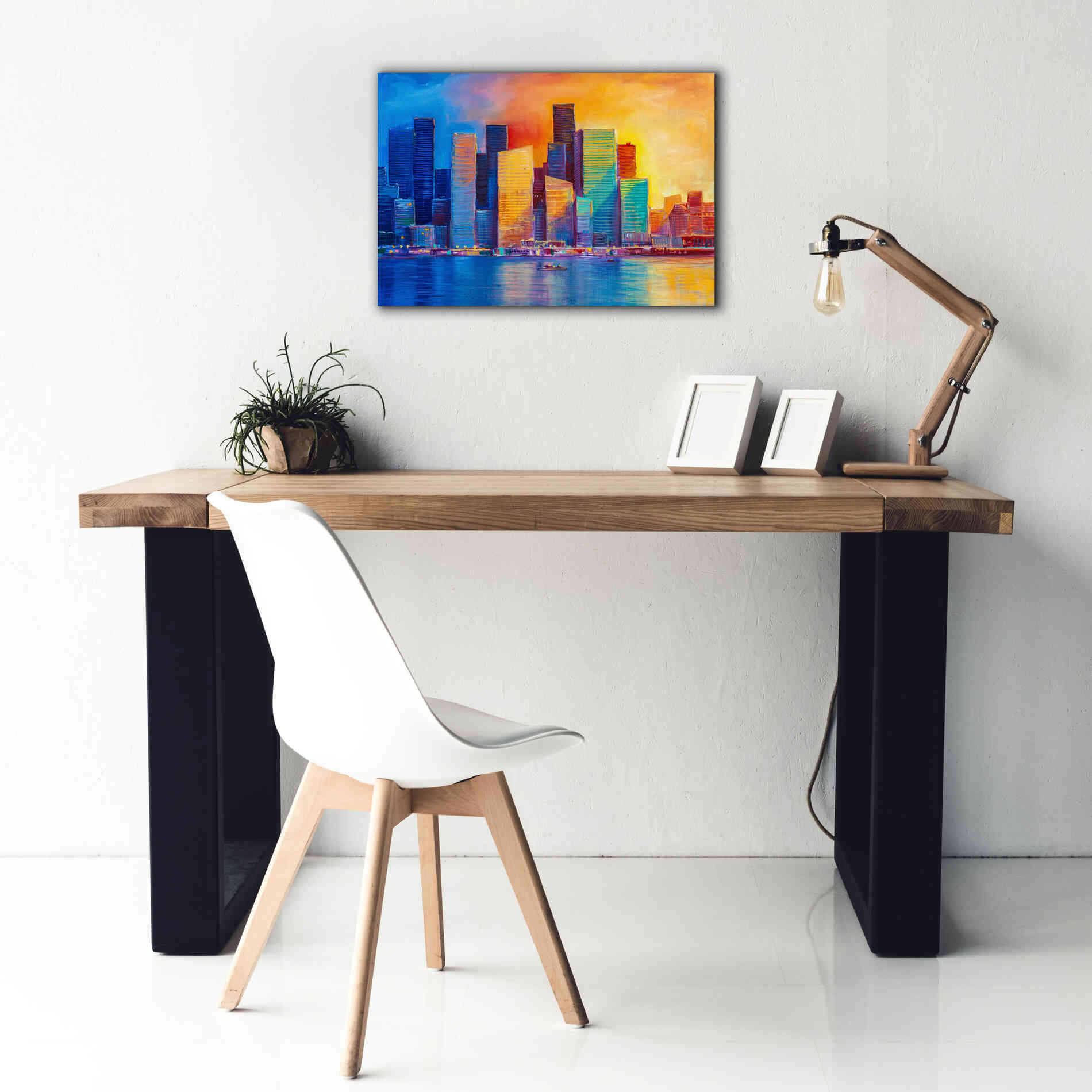 'Colorful Skyline' by Epic Portfolio, Giclee Canvas Wall Art,26x18