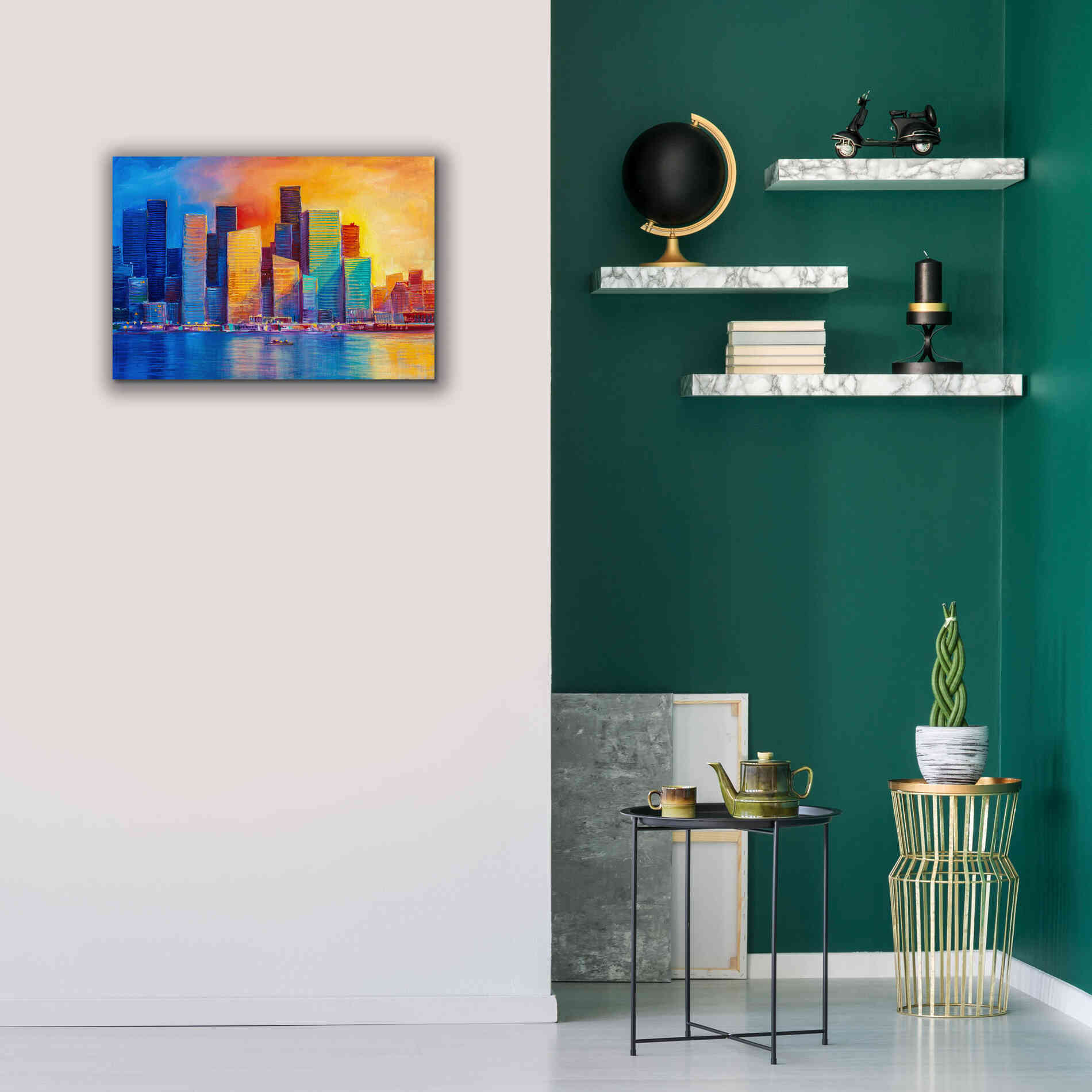'Colorful Skyline' by Epic Portfolio, Giclee Canvas Wall Art,26x18