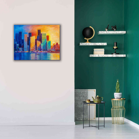 Image of 'Colorful Skyline' by Epic Portfolio, Giclee Canvas Wall Art,34x26