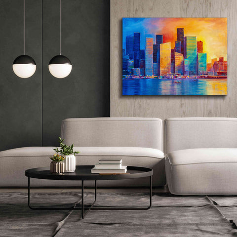 Image of 'Colorful Skyline' by Epic Portfolio, Giclee Canvas Wall Art,54x40