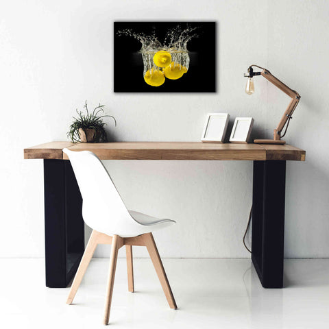 Image of 'Lemon Splash' by Epic Portfolio, Giclee Canvas Wall Art,26x18