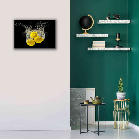 Image of 'Lemon Splash' by Epic Portfolio, Giclee Canvas Wall Art,26x18