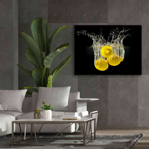 Image of 'Lemon Splash' by Epic Portfolio, Giclee Canvas Wall Art,54x40