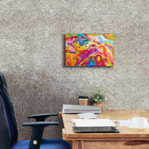 'Liquid Pour Yellow' by Epic Portfolio, Giclee Canvas Wall Art,18x12