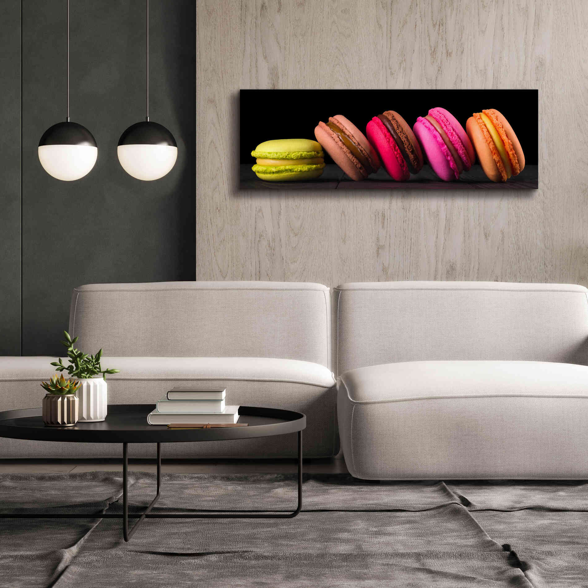 'Mama's Kitchen - Macroon' by Epic Portfolio, Giclee Canvas Wall Art,60x20