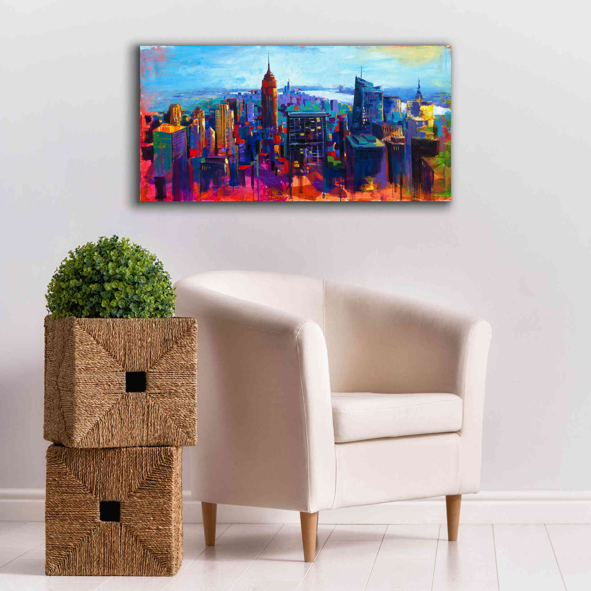 'New York Color' by Epic Portfolio, Giclee Canvas Wall Art,40x20