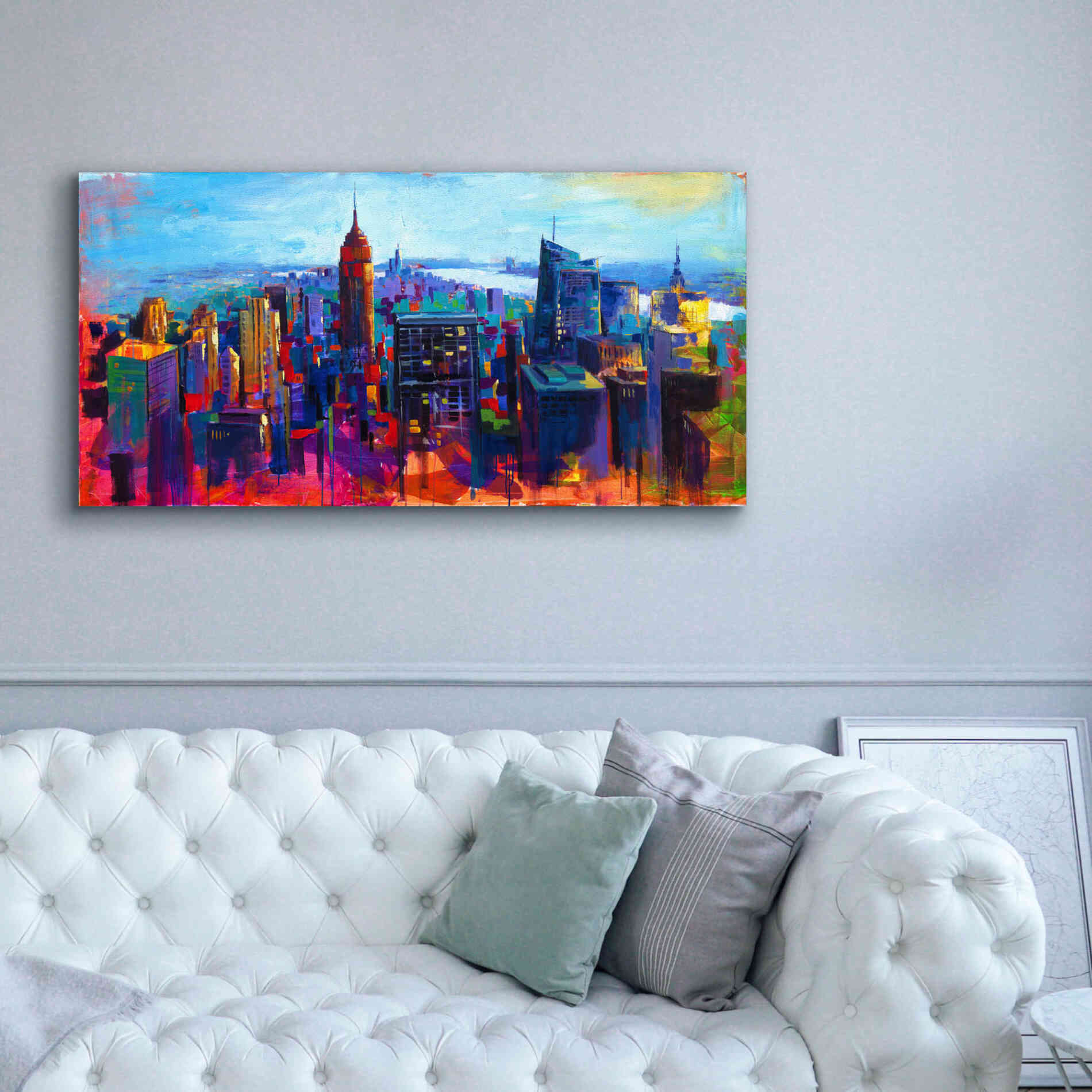 'New York Color' by Epic Portfolio, Giclee Canvas Wall Art,60x30