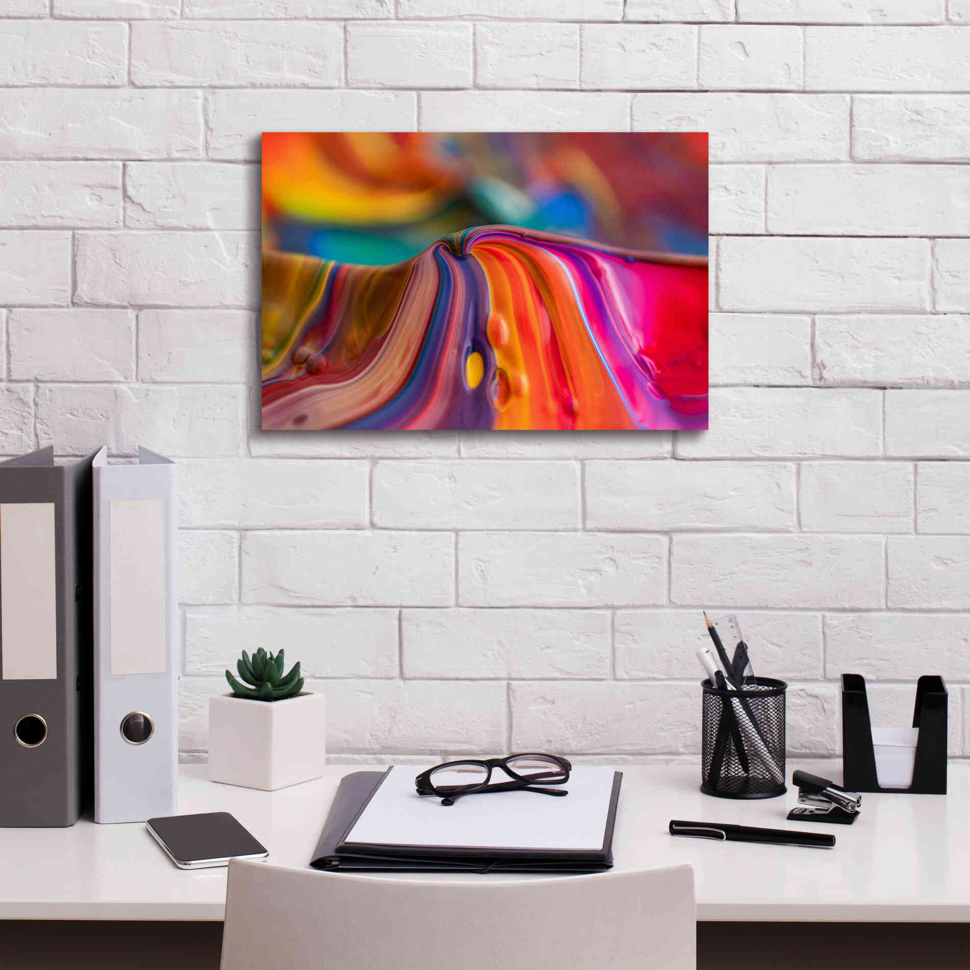 'Rainbow Lava' by Epic Portfolio, Giclee Canvas Wall Art,18x12