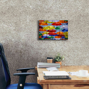 'Raining Umbrellas' by Epic Portfolio, Giclee Canvas Wall Art,18x12