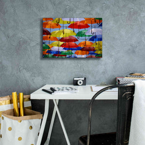 'Raining Umbrellas' by Epic Portfolio, Giclee Canvas Wall Art,18x12
