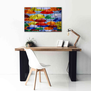 'Raining Umbrellas' by Epic Portfolio, Giclee Canvas Wall Art,40x26