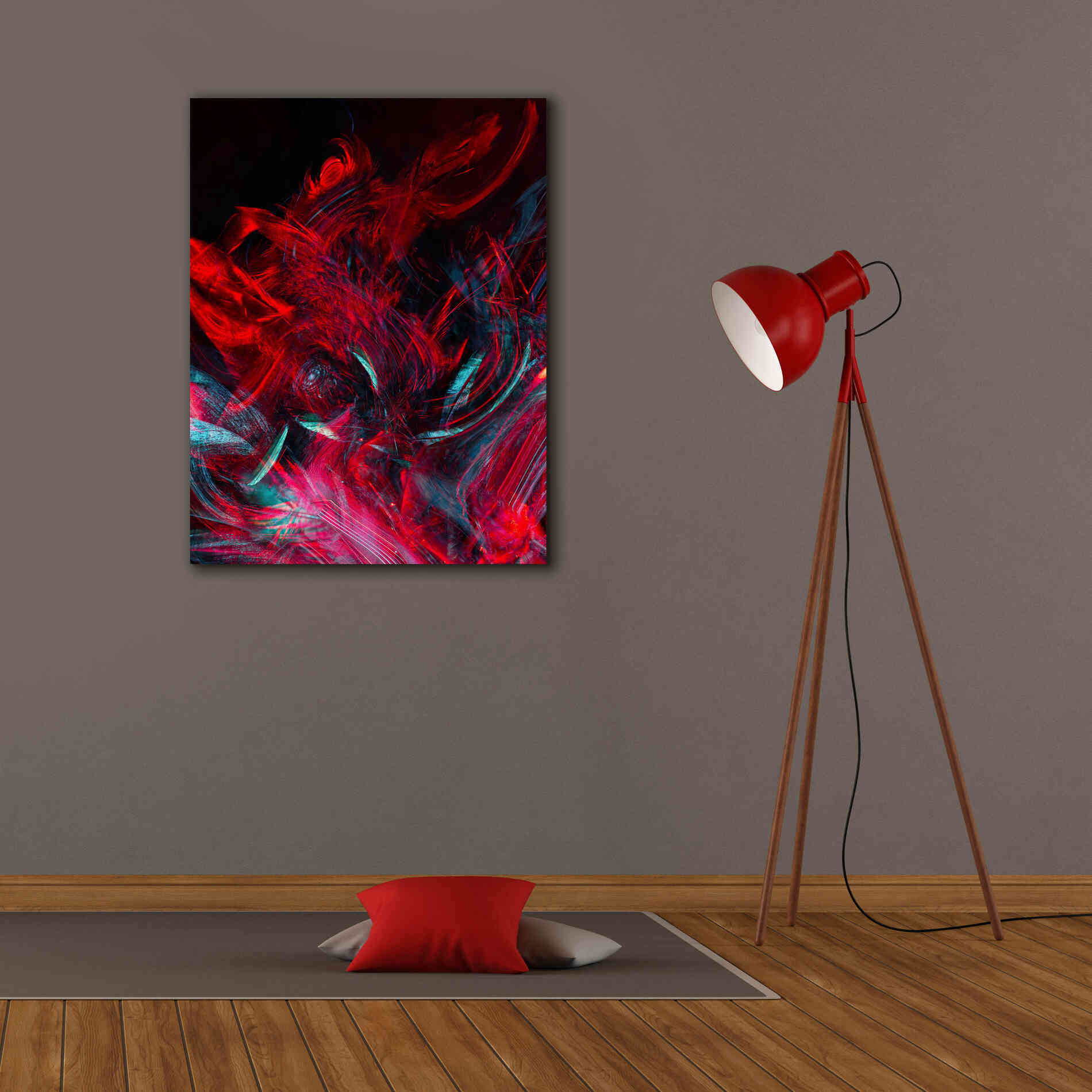 'Red Inferno' by Epic Portfolio, Giclee Canvas Wall Art,26x34